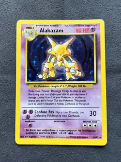 Pokemon TCG Alakazam Base Set 1/102 Holo Unlimited Holo Rare NM - Image 1