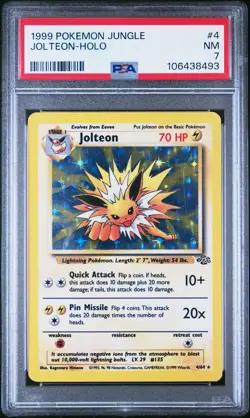 1999 POKEMON JUNGLE #4 JOLTEON-HOLO PSA 7 - Image 1