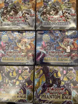 Yu-Gi-Oh! Booster Box Lot - PhantomRage, GenesisImpact, & FistsOfTheGadgets *NEW - Image 1