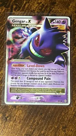 Pokemon Gengar Lv. X Holo Rare Card 97/99 Platinum Arceus - Image 1