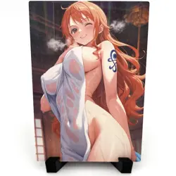 One Piece Nami Sexy Hot Anime Waifu Girl Doujin Lewd Goddess Story ACG Art Card - Image 1