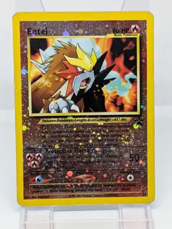 Pokemon Card Entei 34 Black Star Promo Movie Reverse Holo Rare HP SWIRL - Image 1