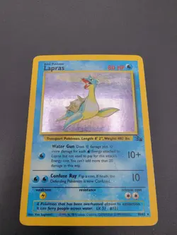 Lapras 10/62 Fossil Holo Rare Pokemon Card - Vintage Pokemon - WOTC Fossil Set - Image 1
