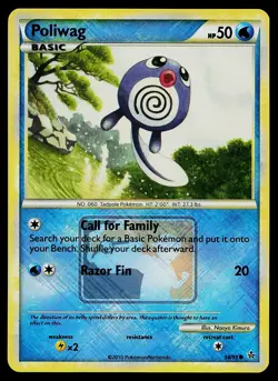 Pokemon Card - Poliwag Crosshatch Unleashed League Promo 58/95 Reverse Holo - Image 1