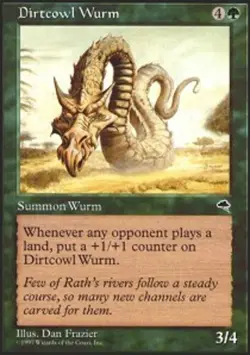 Damaged, English MTG Regular Dirtcowl Wurm Tempest Magic the Gathering - Image 1