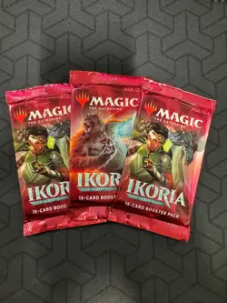 3x Ikoria: Lair of Behemoths booster packs x 3 Magic Factory Sealed - Image 1