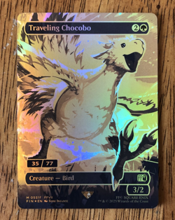 MTG - Traveling Chocobo - Foil - Boarderless - Gold - Altered - WATCH ITEM VIDEO - Image 1