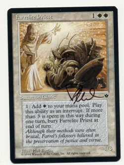 MTG Artist Proof FARRELITE PRIEST Phil Foglio Fallen Empires Signed - Image 1
