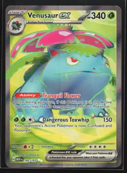 Pokemon Venusaur ex 182/165 Scarlet & Violet 151 Ultra Rare Full Art Holo NM - Image 1
