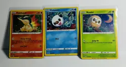 Pokemon TCG Cyndaquil SWSH221 Rowlet SWSH220 Oshawott SWSH22 Black Star Promo NM - Image 1