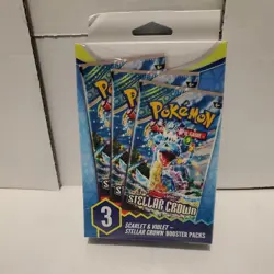 Pokemon Scarlet and Violet Stellar Crown 3 Booster Packs - Factory Sealed - Image 1