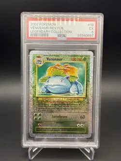 Pokemon TCG 2002 Legendary Collection - Venusaur 18/110 Reverse Holo PSA 5 EX - Image 1