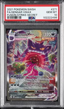 2021 POKEMON SWORD & SHIELD FUSION STRIKE SECRET #271 GENGAR VMAX PSA 10 - Image 1