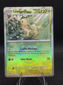 Pokemon TCG Leafeon Master Ball 005/131 Prismatic Evolutions Reverse Holo NM - Image 1