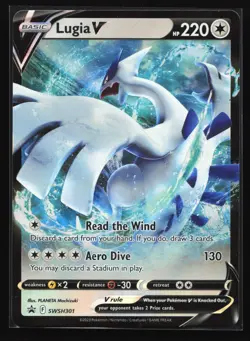 Pokemon Lugia V SWSH301 Sword & Shield Holo Black Star Promo LP - Image 1