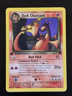 Pokemon TCG Dark Charizard 1st Edition Non-Holo Rare 21/82 - Image 3
