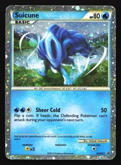 Pokemon Shiny Suicune HGSS21 HeartGold SoulSilver Holo Black Star Promo HP SWIRL - Image 1