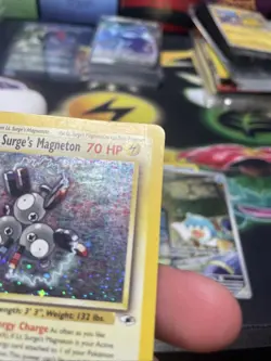 Pokemon Lt. Surge's Magneton 8/132 WotC Gym Heroes Holo Rare HP - SWIRL - Image 3