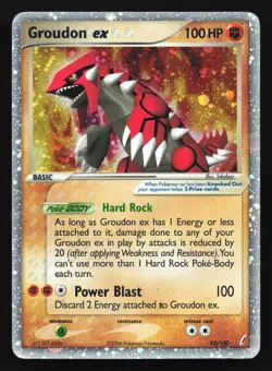 Pokemon Groudon ex 93/100 EX Crystal Guardians Ultra Rare Holo HP - Image 1