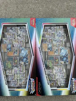 2 BOXES!! Pokemon Lucario Ex Tyranitar Ex Premium Collection Prismatic Evolution - Image 1