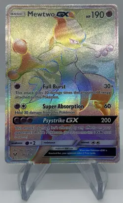 MEWTWO GX 2017 POKEMON SUN & MOON SHINING LEGENDS SECRET RARE 76/73 Nm/lp - Image 1