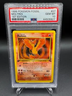 Pokemon TCG - Moltres 27/62 Fossil - 1st Edition Non-Holo Rare 1999 - PSA 10 - Image 1