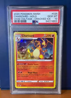 Charizard 2020 Pokemon SWSH Vivid Voltage Cracked Ice Holo 025/185 - Gem PSA 10 - Image 1