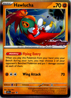 HAWLUCHA SVP 007 Scarlet & Violet Prerelease Promo Holo Rare Pokemon Card NM - Image 1