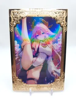 Goddess Story - Large Heavy Gold Metal Waifu Card - Yae Miko - Image 1