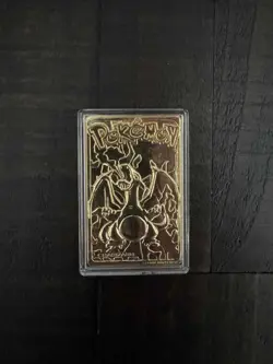 1999 Pokemon 23 Karat Gold Plated Trading Card Charizard Nintendo Collectible - Image 1