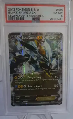 PSA 8 Black Kyurem MP 100/113 - Legendary Treasures - Pokemon Card TCG - Low Pop - Image 1