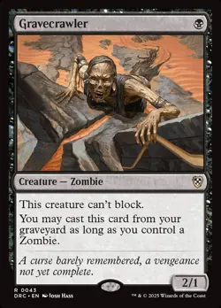 1x Gravecrawler Near Mint NM Rare Zombie MTG Magic Card Commander: Aetherdrift - Image 1