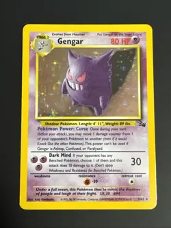 Pokemon TCG Gengar Holo Fossil Card 5/62 WOTC NM - Image 1