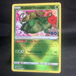 2022 Pokemon GO TCG Radiant Venusaur Holo Rare 004/078 Card - Image 1