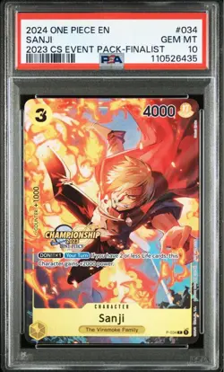 One Piece Card Game Sanji 2023 CS Finalist Event Pack PSA10 English - Image 2