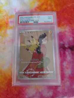 PSA 9 Mint Pikachu Full Art Stamp Box Japanese Promo Pokemon Card 227/S-P - Image 1