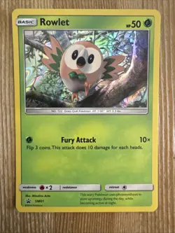Rowlet - SM01 - Holo Sequin Pokemon Promo Sun & Moon Ultra Rare Card VLP - Image 1