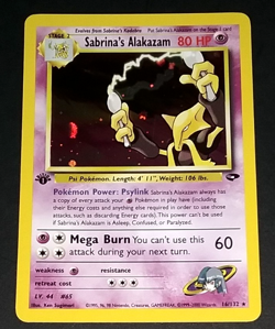 1ST EDITION POKEMON GYM CHALLENGE - SABRINA'S ALAKAZAM #16/132 - HOLO (EX/NM) - Image 3