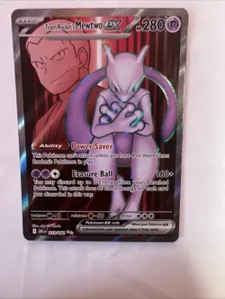 Pokemon Mewtwo EX TCG Team Rockets 213/182 Full Art Destined Rivals English - Image 1