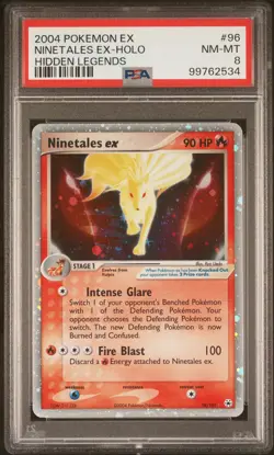 2004 POKEMON EX HIDDEN LEGENDS #96 NINETALES EX-HOLO PSA 8 - Image 1