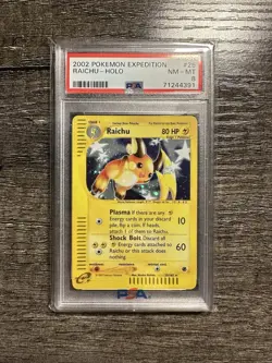 2002 Pokemon Expedition 25/165 Raichu Holo NM-MT PSA 8 - Image 1