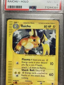2002 Pokemon Expedition 25/165 Raichu Holo NM-MT PSA 8 - Image 3