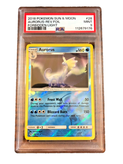 Aurorus Reverse Holo Rare #28 - PSA MINT 9 - 2018 SM Forbidden Light - Pokemon - Image 4