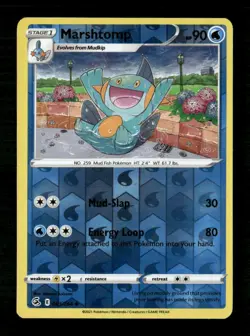 Marshtomp Reverse Holo Uncommon SWSH08: Fusion Strike 063/264 LP Pokemon LP - Image 1
