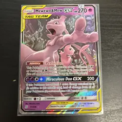 Pokemon TCG Mewtwo & Mew GX 71/236 Sm-Unified Minds Tag Team Holo Ultra Rare - Image 3