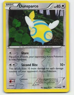 2014 Pokemon, XY, #101/146 Dunsparce, Reverse Holo Uncommon - Image 1