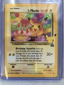 ___’s Pikachu Birthday 24/53 Celebrations 25th Anniversary Pokemon Card - NM - Image 1