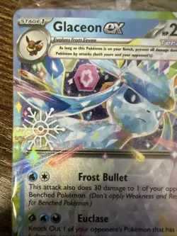 Glaceon EX Prismatic Evolutions Stamped Promo Card 026/131 Surprise Box Sealed - Image 3