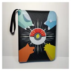 Pokemon Card PVC Binder Holder W/50 New Pocket Pages Pikachu Charmander Squirtle - Image 1