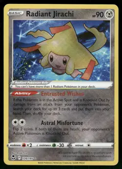 Radiant Jirachi 120/195 Radiant Rare Holo NM Pokemon SWSH12: Silver Tempest - Image 1